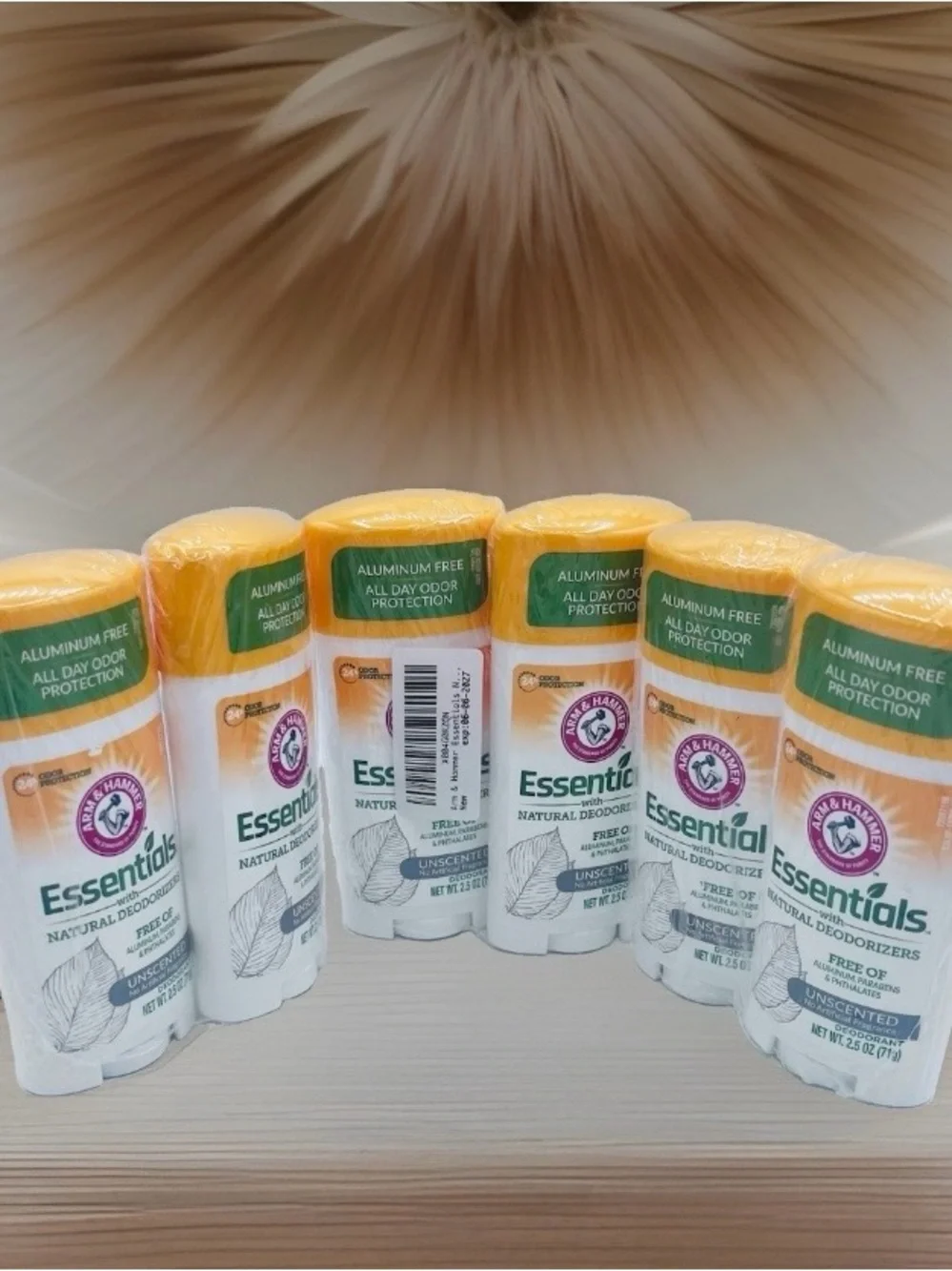 6 Pack Arm & Hammer Essentials Unscented Aluminum Free Deodorant 2.5 oz Exp 6/27